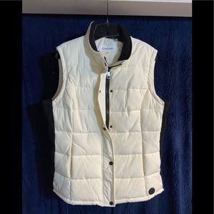 Calvin Klein Vest Ivory w/ black knit side XL